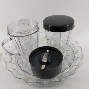 Magic‎ Bullet Replacement Cups Blade Lid 3 Piece Set Blender